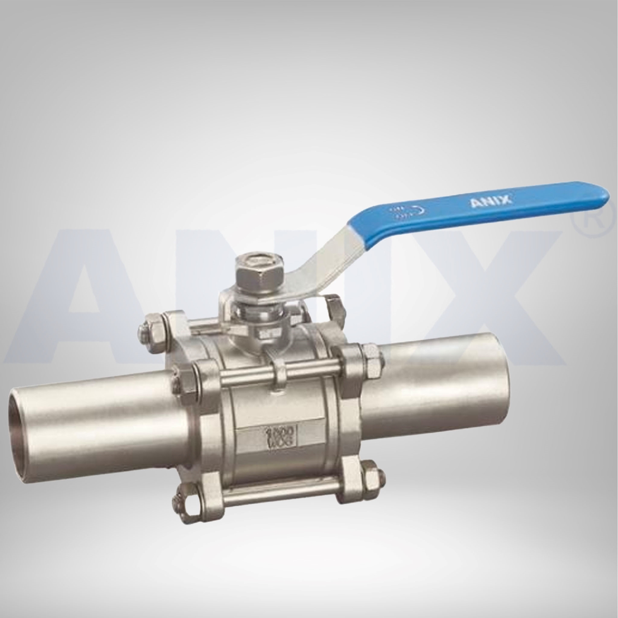 Picture of ANIX Stainless Steel Extended Long Weld Ends 3-Piece Ball Valve 1000#