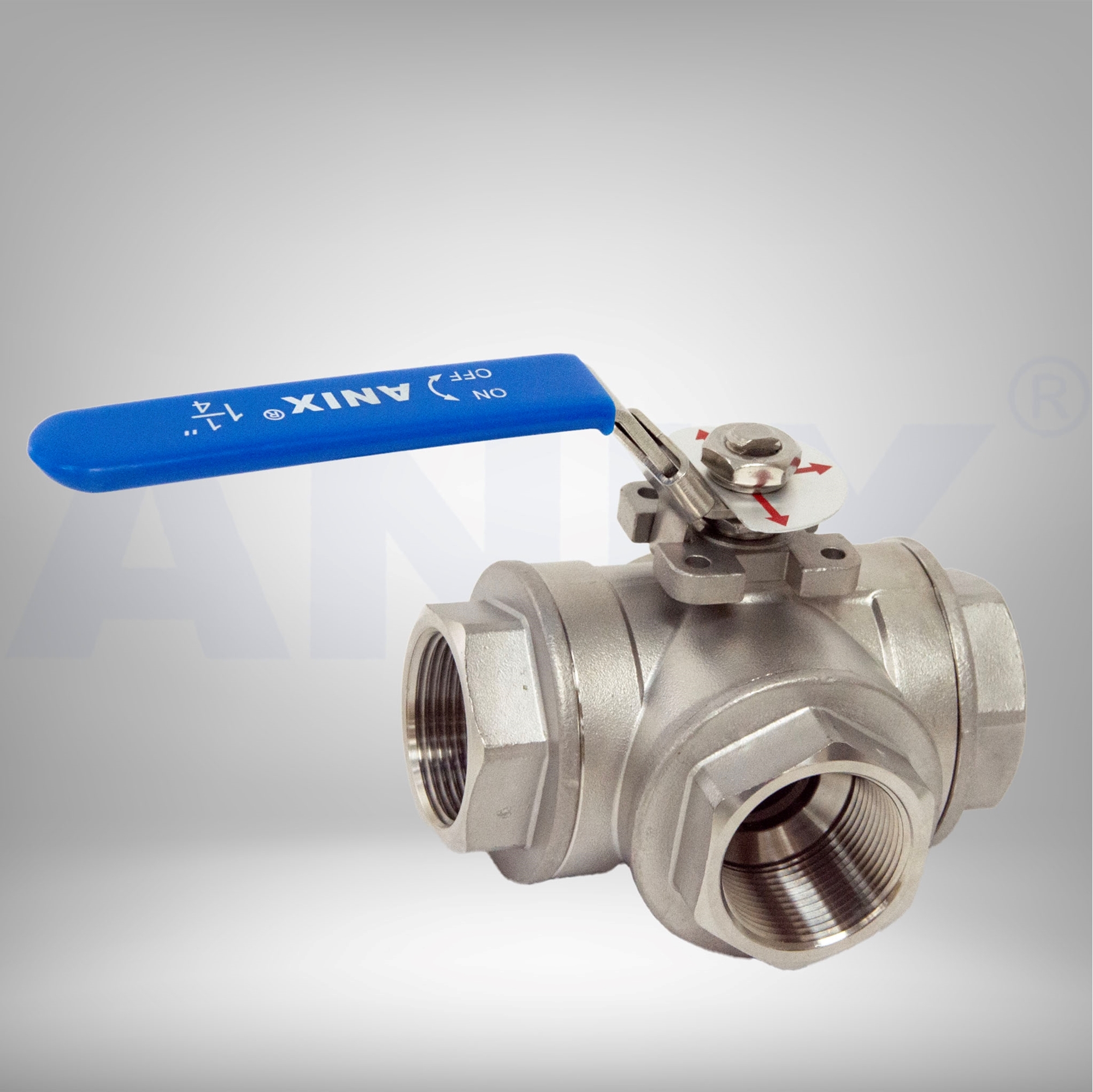 Picture of ANIX Stainless Steel 3-Way Ball Valve 1000# NPT Threaded