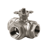 Picture of ANIX Stainless Steel 3-Way Ball Valve 1000 WOG  Threaded NPT