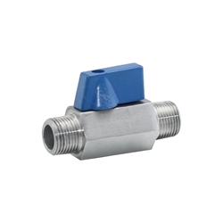 Picture of ANIX Stainless Steel Mini Ball Valve Male x Male 1000# NPT Threaded 