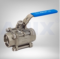 Picture of ANIX Stainless Steel Socket Weld Ends 3-Piece Ball Valve 1000#