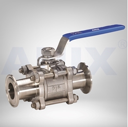 Picture of ANIX Stainless Steel Sanitary Clamp Ends 3-Piece Ball Valve 1000#