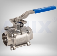 Picture of ANIX Stainless Steel Socket Weld Ends 3-Piece Ball Valve 1000# with Direct Mount Pad