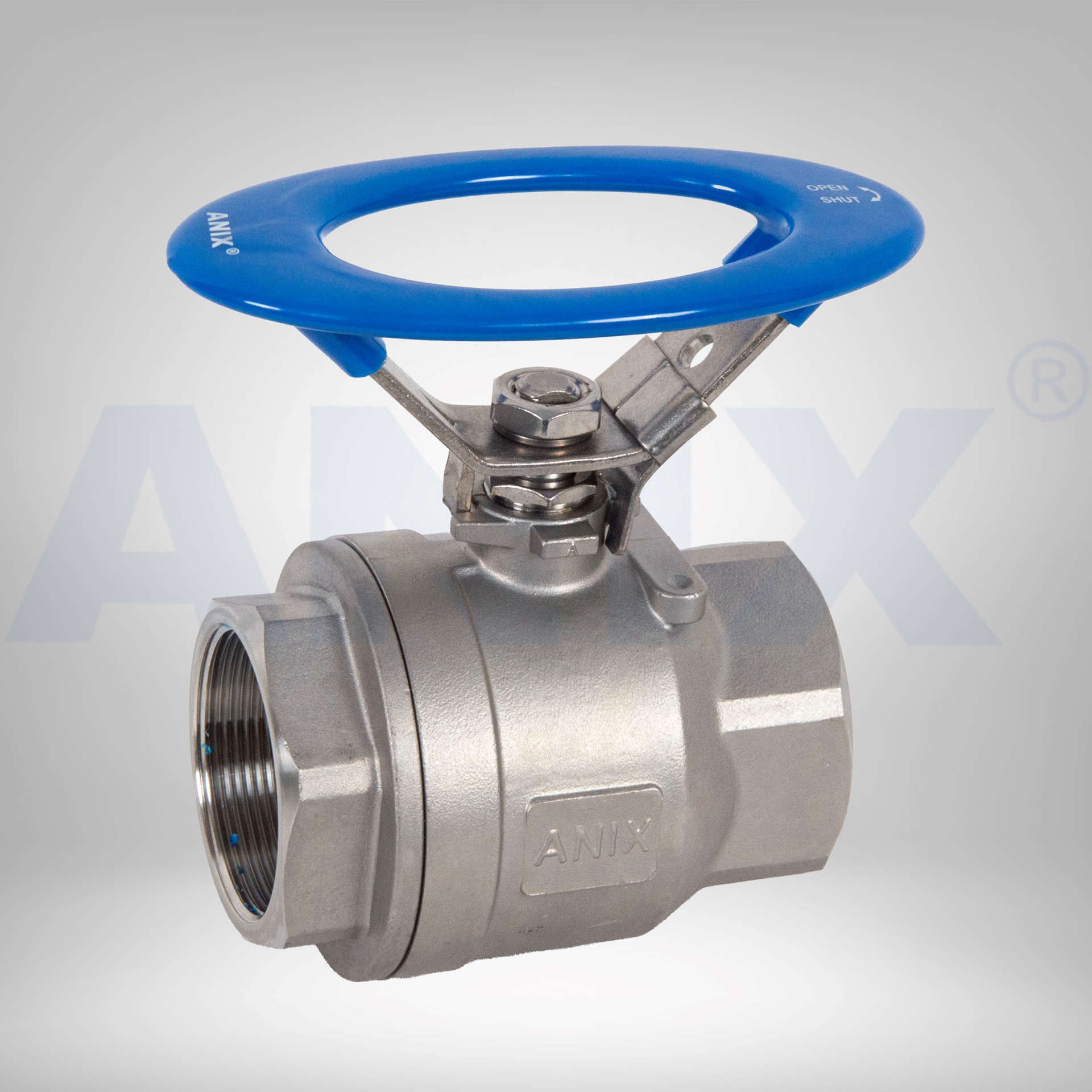 Picture of ANIX Stainless Steel 2-Piece Ball Valve 1000# / 2000# NPT Threaded with Oval Handle