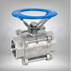 Picture of ANIX Stainless Steel 3-Piece Ball Valve 1000# NPT Threaded with Oval Handle 