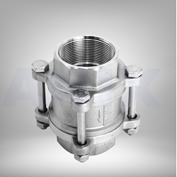 Picture of ANIX Stainless Steel 3-Piece Spring Loaded Check Valve Threaded NPT