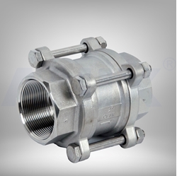 Picture of ANIX Stainless Steel 3-Piece Spring Loaded Check Valve Threaded NPT